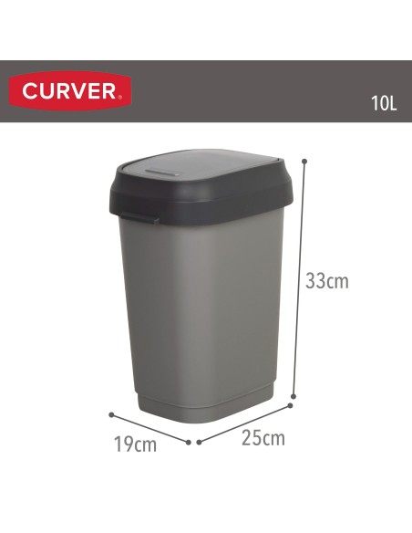 Curver Caixote do lixo com tampa dupla 30-35L cinzento