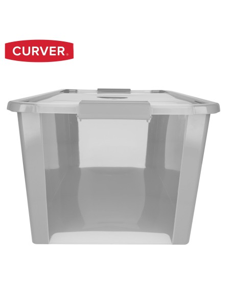 Curver Caixa de arrumação com tampa Bi-Box 40L cinzento