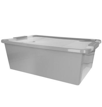 Curver Caixa de arrumação com tampa Bi-Box 26L cinzento