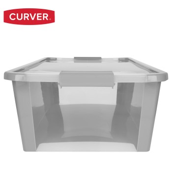 Curver Caixa de arrumação com tampa Bi-Box 26L cinzento 2