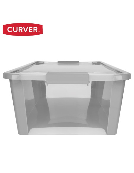 Curver Caixa de arrumação com tampa Bi-Box 26L cinzento
