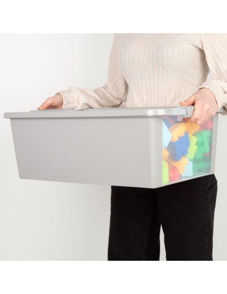 Curver Caixa de arrumação com tampa Bi-Box 26L cinzento