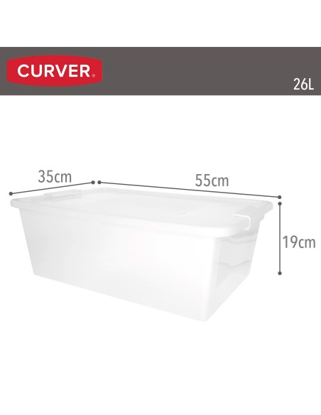 Curver Caixa de arrumação com tampa Bi-Box 26L branco
