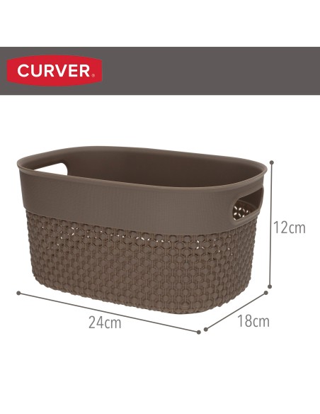 Curver Cesta organizadora Filo 3,5L marrón