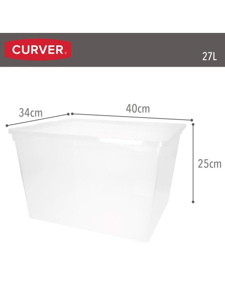 Curver Caixa de arrumação com tampa C-Box 27L transparente