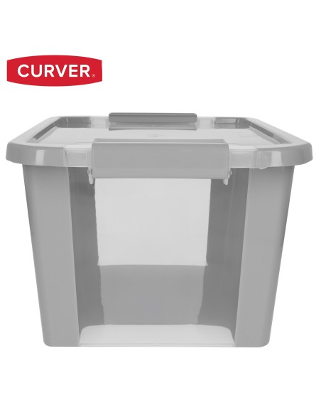 Curver Caixa de arrumação com tampa Bi-Box 11L cinzento