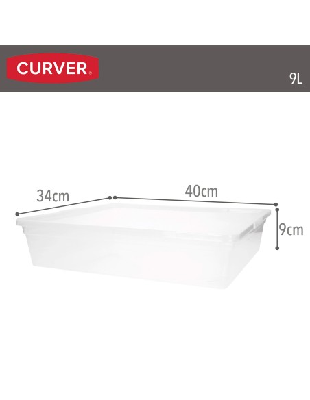 Curver Caja de almacenaje con tapa C-Box 9L transparente