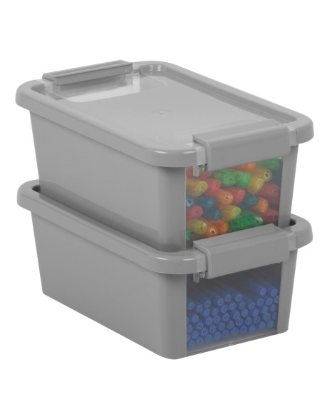 Curver Caja de almacenaje con tapa Bi-Box 3L gris