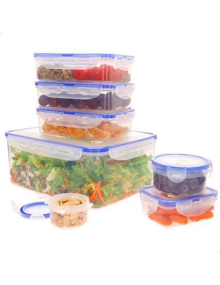Max Home Pack 7 recipientes de plástico herméticos de 0,1 a 5L