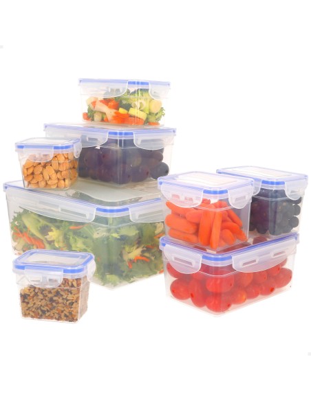 Max Home Pack 8 recipientes de plástico herméticos de 0,2 a 4,5L