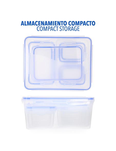 Max Home Pack 8 recipientes de plástico herméticos de 0,2 a 4,5L