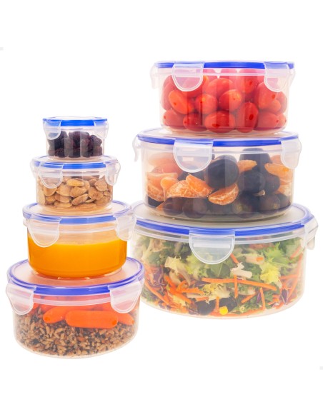 Max Home Pack 7 recipientes de plástico herméticos de 0,08 a 3,6L