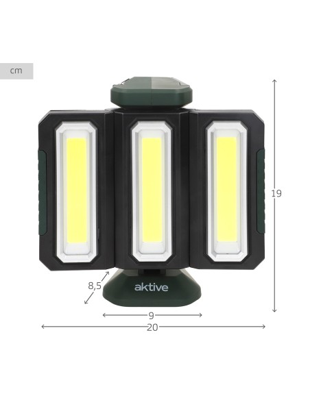 3 em 1 USB e powerbank 1500 lúmenes exterior LED triplo holofote
