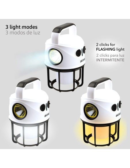 Lanterna e lanterna LED 2 em 1 para acampamento com USB e carregador portátil, 330 lúmens