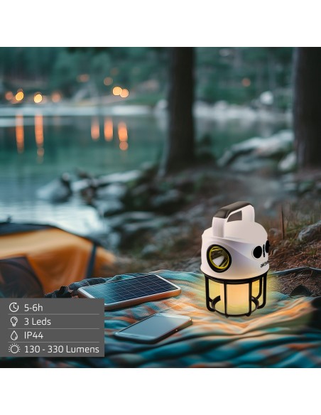 Lanterna e lanterna LED 2 em 1 para acampamento com USB e carregador portátil, 330 lúmens