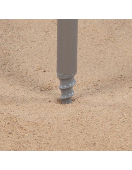 Guarda-chuva de praia à prova de vento 8 varetas 210 cm azul com mesa