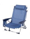 Cadeira de praia baixa multiposição XL 51x45x76 cm azul marinho