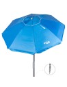 Chapéu de praia corta-vento 8 varas 200 cm azul com espiral de fixação