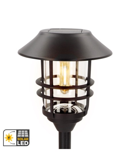 Conjunto de 2 balizas solares LED com luz quente 6 lúmens IP44