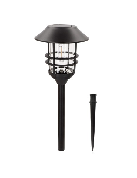 Conjunto de 2 balizas solares LED com luz quente 6 lúmens IP44