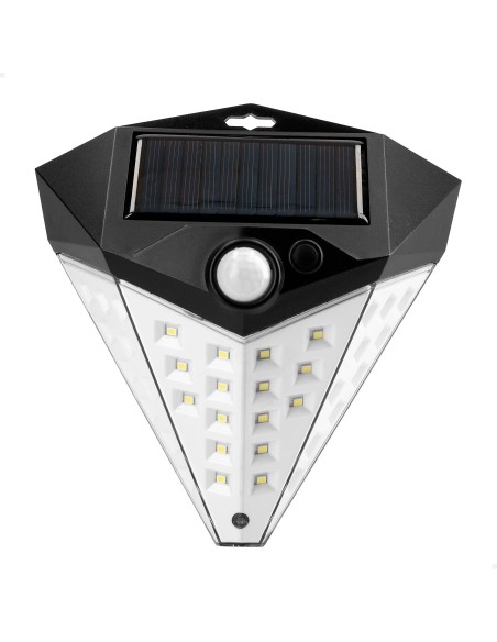 Luminária de parede solar LED de 80 lúmens com sensor de movimento e 3 intensidades