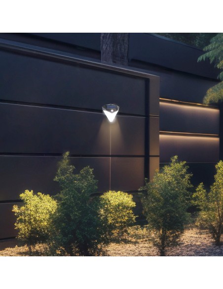 Luminária de parede solar LED de 80 lúmens com sensor de movimento e 3 intensidades