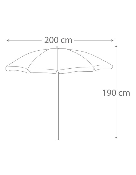 Guarda-sol de praia 8 varas 200 cm guarda-sol com riscas de marinheiro