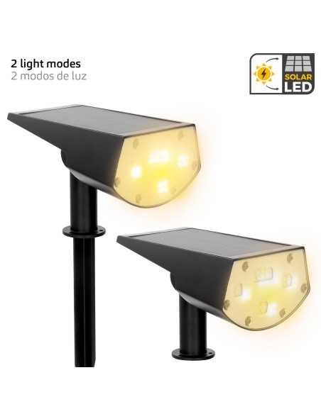 Instalação de holofote solar LED 5-10 lúmens 2 em 1