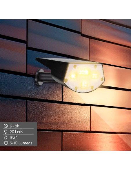 Instalação de holofote solar LED 5-10 lúmens 2 em 1
