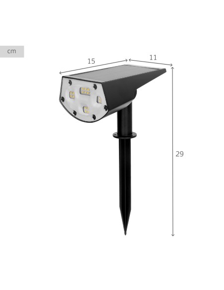 Instalação de holofote solar LED 5-10 lúmens 2 em 1