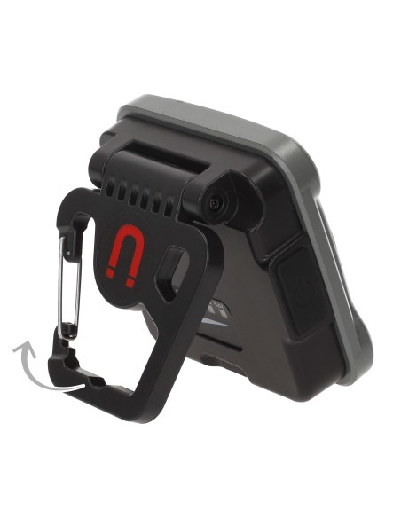 Projetor LED portátil de 1000 lúmens com clip, base magnética e USB