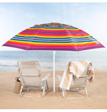 Chapéu de praia corta-vento 8 varas 240 cm riscas... 2