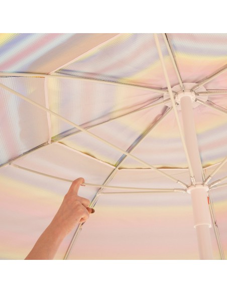 Chapéu de praia corta-vento 8 varas 240 cm riscas multicoloridas