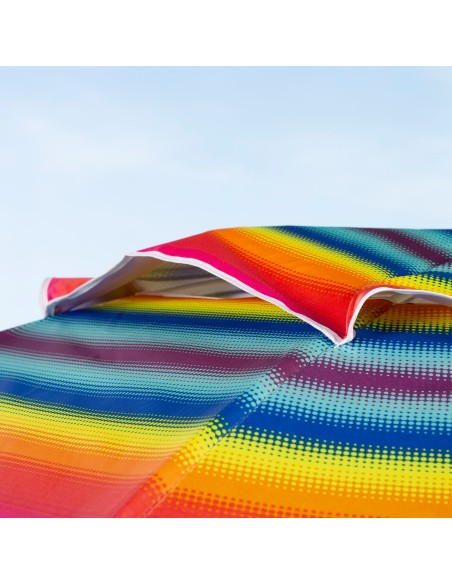 Chapéu de praia corta-vento 8 varas 240 cm riscas multicoloridas
