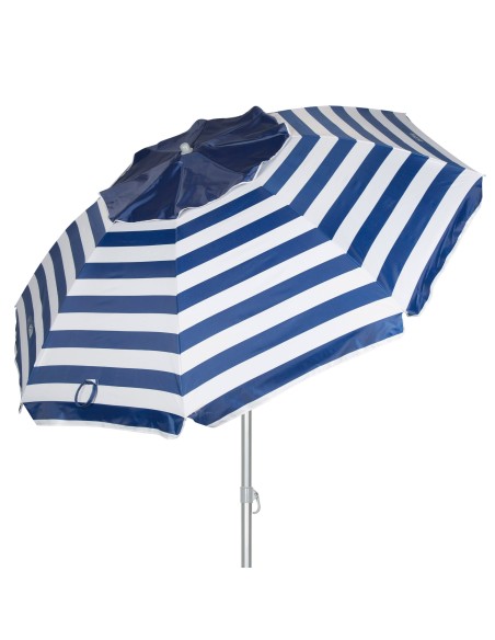 Guarda-chuva de praia à prova de vento 8 varas 240 cm riscas de marinheiro