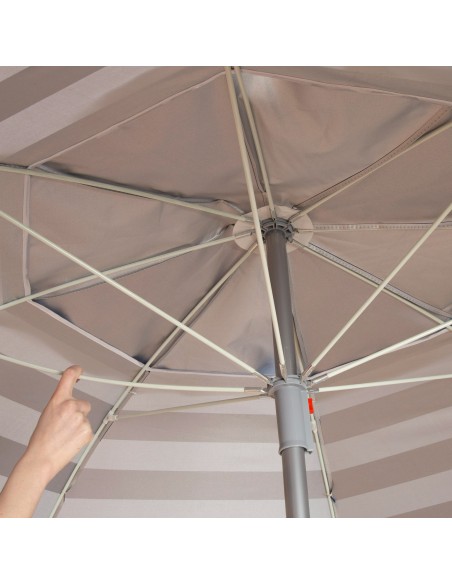 Guarda-chuva de praia à prova de vento 8 varas 240 cm riscas de marinheiro