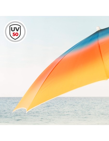 Guarda-sol de praia 8 varas 200 cm multicolorido