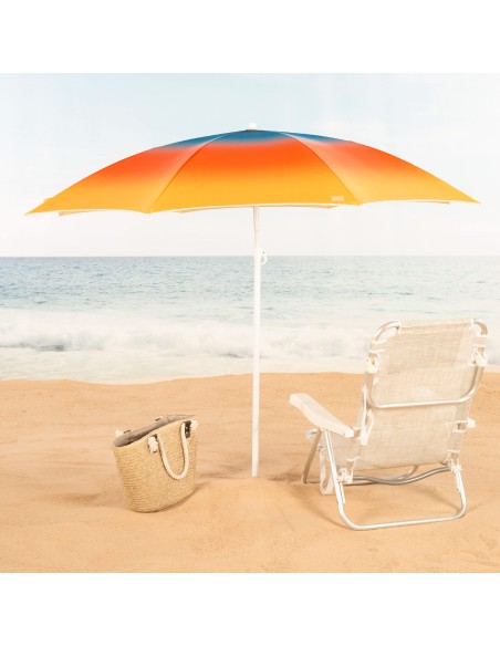 Guarda-sol de praia 8 varas 180 cm multicolorido