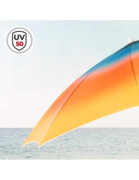 Guarda-sol de praia 8 varas 180 cm multicolorido
