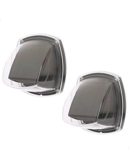 Conjunto de 2 candeeiros de parede solares LED 3 lúmens