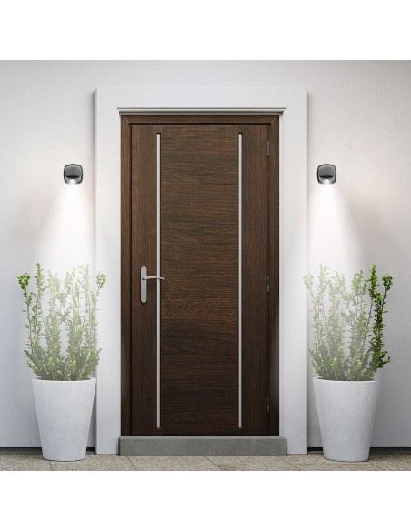 Conjunto de 2 candeeiros de parede solares LED 3 lúmens