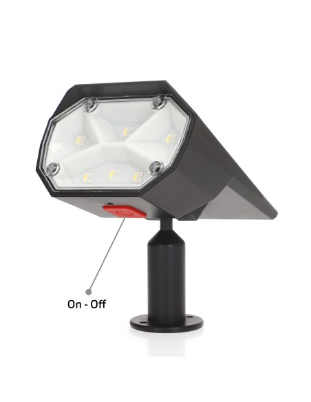 Farol solar LED, luz fixa e colorida, 5-10 lúmens