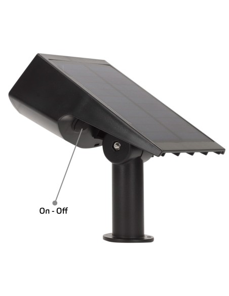 Farol solar LED luz quente com 2 intensidades 5-10 lumens