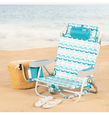 Cadeira de praia fixa XL baixa 50x45x70 cm ondas 2