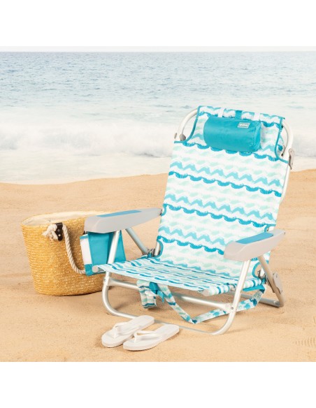 Cadeira de praia fixa XL baixa 50x45x70 cm ondas