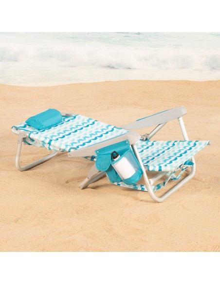 Cadeira de praia fixa XL baixa 50x45x70 cm ondas