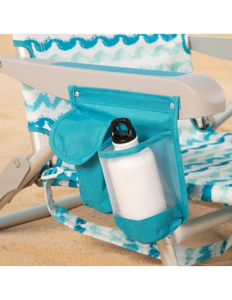 Cadeira de praia fixa XL baixa 50x45x70 cm ondas