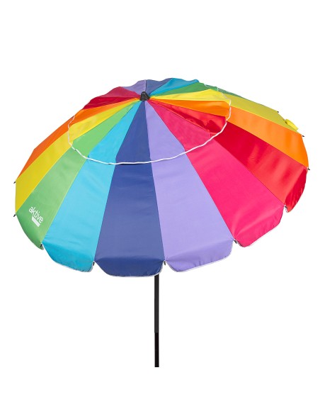 Sombrilla playa antiviento 16 varillas 220 cm multicolor