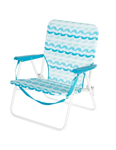 Cadeira de praia baixa fixa 45x40x70 cm ondas
