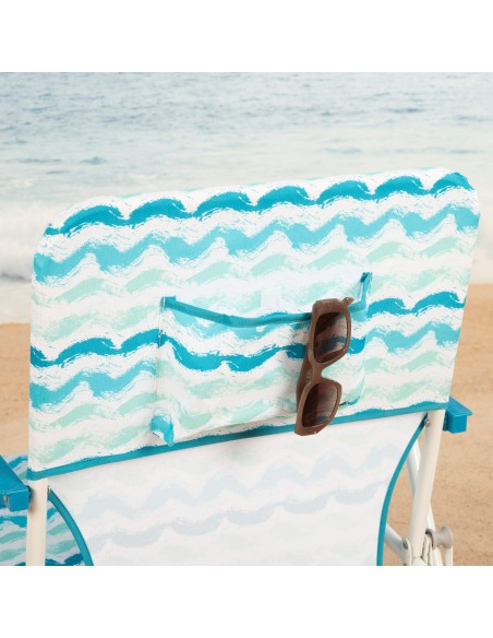 Cadeira de praia baixa fixa 45x40x70 cm ondas